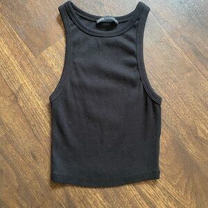 Zara Black Ribbed Tank Top